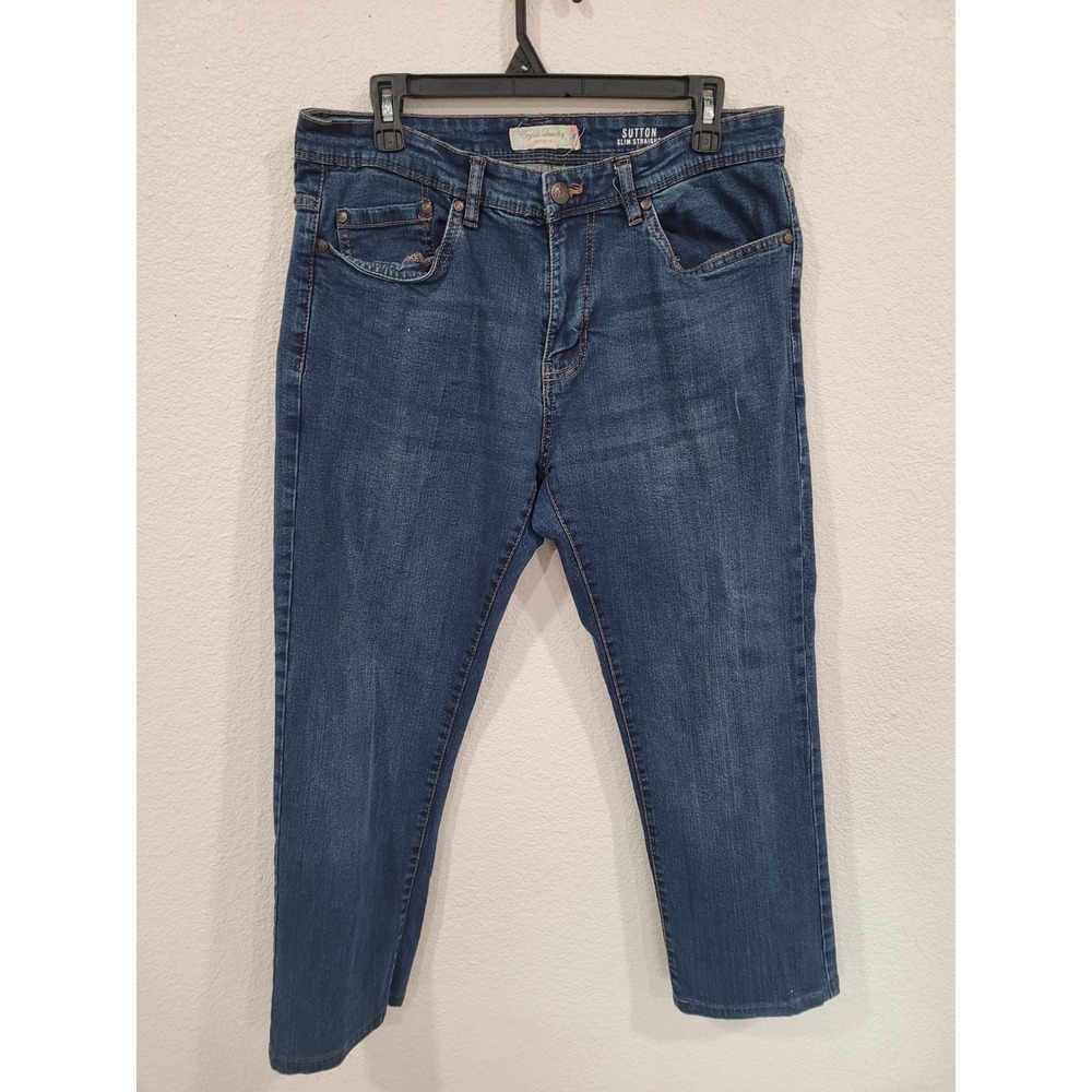 English Laundry Sutton Slim Straight Jeans Mens 34 Medium Wash Blue Denim #25